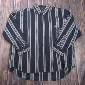 Vintage Knights Of Round Table Shirt Mens XL Blue Stripe Long Sleeve Button Up